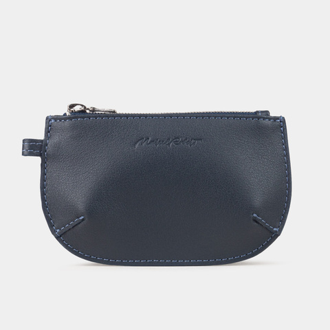 Ключница-кошелек Chatelain из кожи теленка, синего цвета