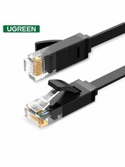 Кабель сетевой плоский  UGREEN NW102 (50172) Cat 6 8-Core U/UTP Flat Ethernet Cable. Цвет: 0,5м. Цвет: черный