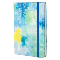 
          Записная книжка, А5, Alingar, 7БЦ, ПВХ (печать на мокром шелке), на резинке, клетка, 95 л., "Трендовые надписи", синий