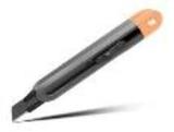 Технический нож "Home Series Gray" Deli HT4018C  ширина лезвия 18мм, эксклюзивный дизайн, корпус из высококачественного софттач пластика