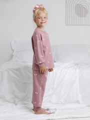 пижама  для девочки  К 1587/морозная вишня,зайки на поляне