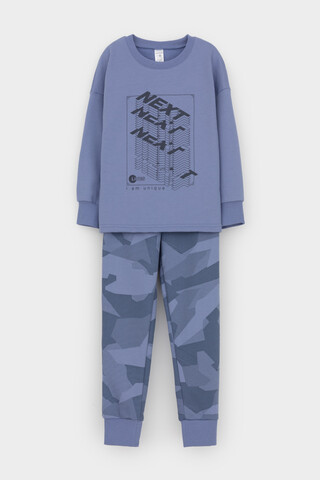 пижама  для мальчика  К 1547/24/пыльно-голубой джинс,геометрия