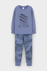 пижама  для мальчика  К 1547/24/пыльно-голубой джинс,геометрия