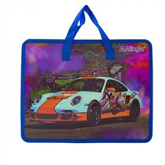 
          Папка с ручками 1 отделение, А4 265х335х90мм, Alingar, пластик, ручки тесьма, дизайн с двух сторон, молния сверху, "Авто и граффити"