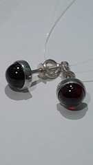 Гранат (пусеты из серебра)