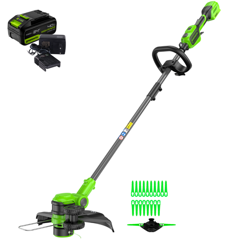 Триммер Greenworks GD24LT331K4 24V (33 см) аккумуляторный, с АКБ 4 А/ч и ЗУ