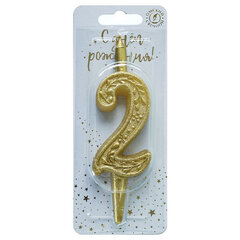 Свеча-цифра тортовая Золотой узор 
