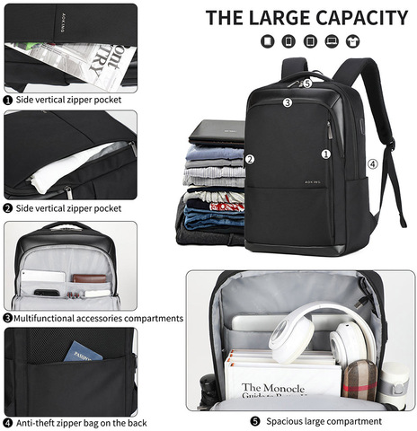 Картинка рюкзак городской Aoking SN2119 Black - 8