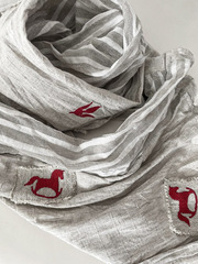 Шарф льняной комби. со штампами 