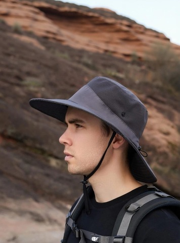 Картинка шляпа Skully Wear Wide Brim grey - 8