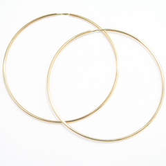 Серьги-конго из желтого золота 585 пробы гладкие d50мм