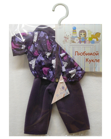 Костюм с курткой - Фиолетовый. Одежда для кукол, пупсов и мягких игрушек.