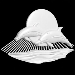 Силиконовый молд Дельфины- № 532