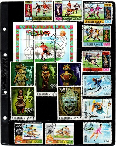 Подборка марок - Рас эль-Хайма - Спорт - 16 штук