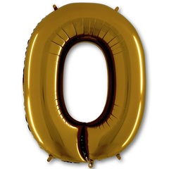 Шар Г 40''/102 см, Цифра Золото (Gold) 