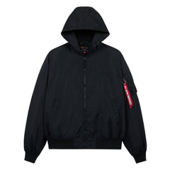 Бомбер Alpha Industries Logo L-2B Hooded Hunter Black (Черный)