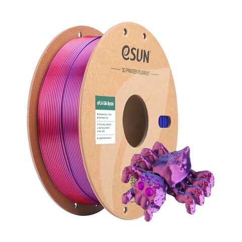 Пластик для 3D-печати eSUN ePLA-Silk Mystic, 1,75 мм, 1 кг, синий/красный/фиолетовый, PLA-SKMC175S-URZ1Y1