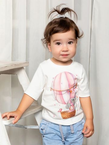 Футболка "Слоненок на воздушном шарике" для девочки