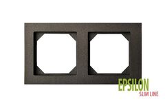 Рамка Двухместная Антрацит SLIM (Универсальный Монтаж) LIREGUS EPSILON