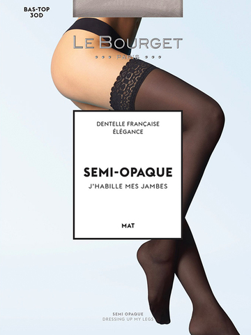 Чулки 1RB1 Bas-Top Semi-Opaque Mat 30 Dentelle Le Bourget