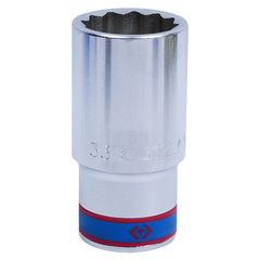 KING TONY (623033M) Головка торцевая глубокая двенадцатигранная 3/4", 33 мм