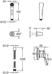 Гигиенический душ Jacob Delafon Elate E24610-CP