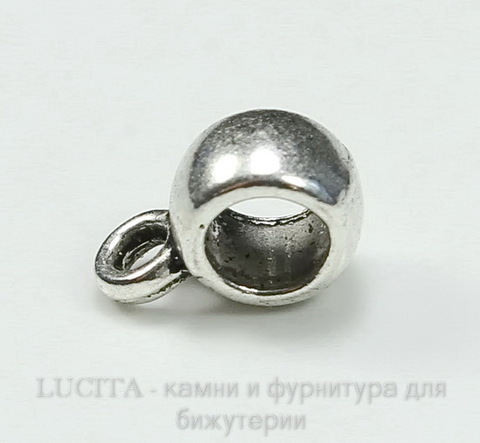 Бейл гладкий 9х4 мм (цвет - античное серебро)