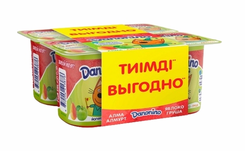 Йогурт ДАНОНИНО Яблоко Груша 4*100 г Danone КАЗАХСТАН