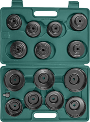 Jonnesway AI050004 Комплект чашек для съема масляных фильтров 65-100 мм, 15 предметов 47033