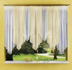 Тюль на кухню из маркизета 520*160 Patrycja Wisan 0723 крем/белый Тюль на кухню из маркизета 520*160 Patrycja Wisan 0723 крем/белый