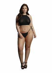 Стильный комплект Festive Rhinestone Top and Thong со стразами - 