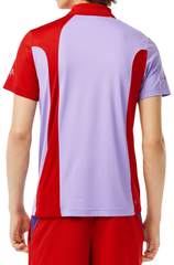 Теннисное поло Lacoste SPORT Novak Djokovic Regular Fit Colorblock Polo - red/purple