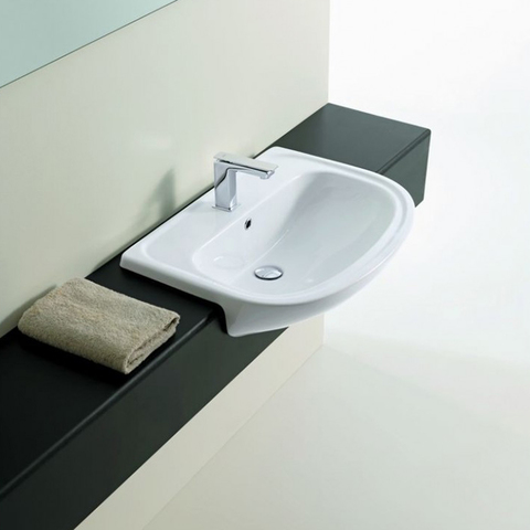 ArtCeram WASHBASINS APOLLO  Раковина полувстаиваемая 66х49 см, с 1 отв под смеситель, цвет белый. APL001 01 00 bi*1