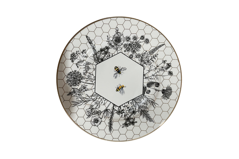 Тарелка закусочная 19.5см Garda Decor Honeycomb пчелки