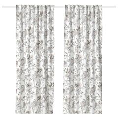 Комплект штор IKEA PUSSMUN (ПУССМУН), Белый с рисунком, 145х250 см, 2 шт