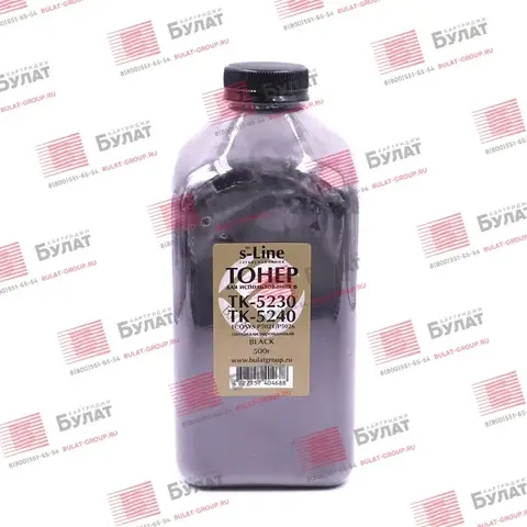 Тонер БУЛАТ s-Line TK-5230, TK-5240 для Kyocera ECOSYS P5021, ECOSYS P5026 (Чёрный, банка 500 г), специализированный