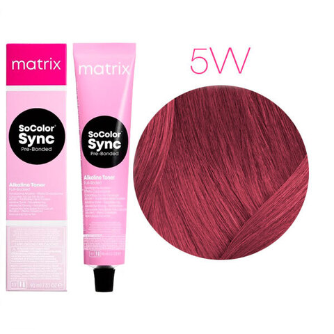 Matrix SoColor Sync Pre-Bonded 5VV светлый шатен глубокий перламутровый, тонирующая краска для волос без аммиака с бондером