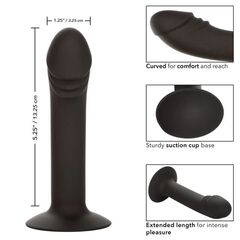 Черный анальный фаллоимитатор Silicone Curved Anal Stud - 