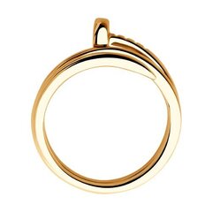 93-110-02009-1   - Кольцо в форме двойного гвоздя из серебра в позолоте без вставок