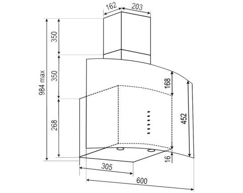 RAINFORD RCH-3636 Black glass