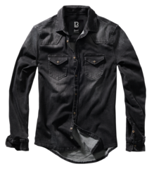 Brandit RILEY DENIM SHIRT LONG SLEEVE black