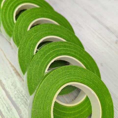 Тейп лента флористическая Светло - зеленая 12мм*27м (10шт)