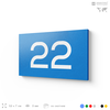 Табличка с номером 22 на дверь квартиры, для офиса, кабинета, аудитории, склада, голубая 120х70 мм, Айдентика Технолоджи
