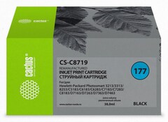 Картридж струйный Cactus CS-C8719 №177XL черный (38мл) для HP 3100, 3110, 3207, 3210, 3213, 3214, 3308, 8250, 8253, C5140