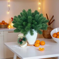 №2 Еловая ветка, декор зимний, рождественский, 15 лапок, букет 30 см, набор 5 букетов.