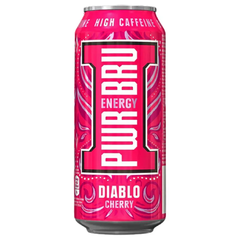 Энергетический б/а напиток со вкусом вишни Power Bru Diablo Cherry, 500 мл