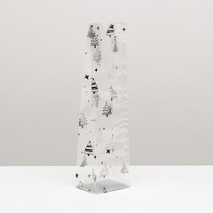 Пакет с жестким дном, Елочки, Прозрачный, 8*6*30 см (Д*Ш*В), 5 шт.