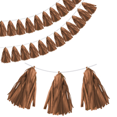 Гирлянда Тассел (помпон кисточка), Кофейный, 35*12 см, 12 листов