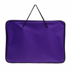 
          Папка с ручками 1 отделение, А3, КАНЦБУРГ, текстиль, ручка шнурок, круговая молния, "Творчество" сетло-сиреневый