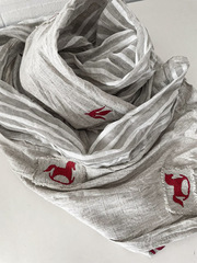 Шарф льняной комби. со штампами 